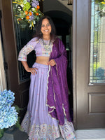 Load image into Gallery viewer, Jharokha Designer Silk Skirt Set
