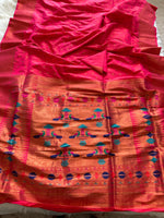 Load image into Gallery viewer, Designer Paithani Saree - Coral (Aboli)
