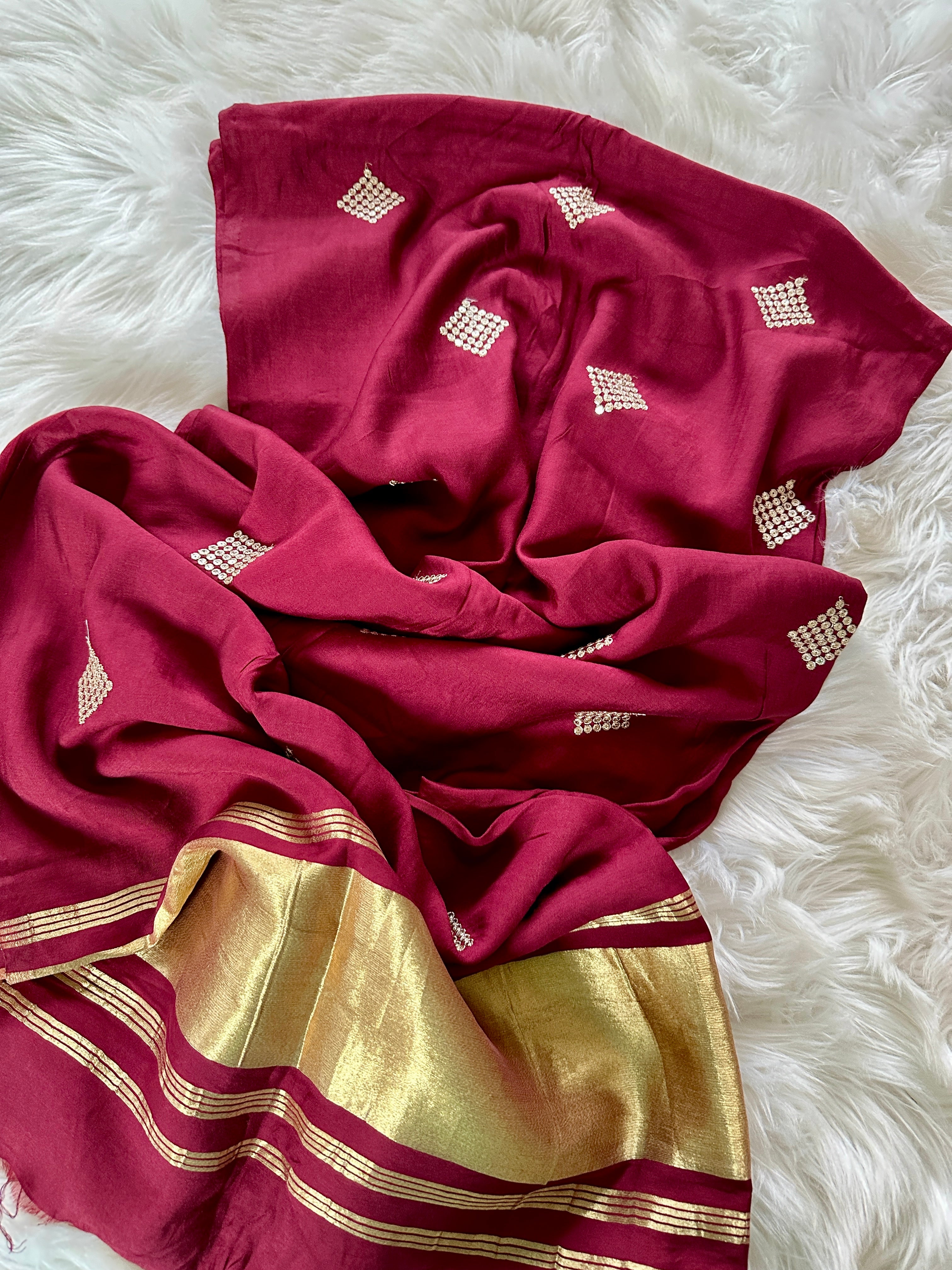 Modal Silk Dupatta - Maroon