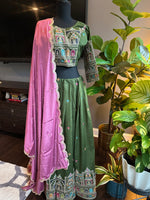 Load image into Gallery viewer, Jharokha Designer Silk Skirt Set
