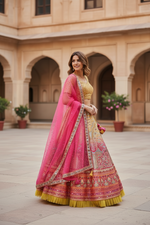 Load image into Gallery viewer, Diva Mirror Silk Lehenga Skirt Set 1
