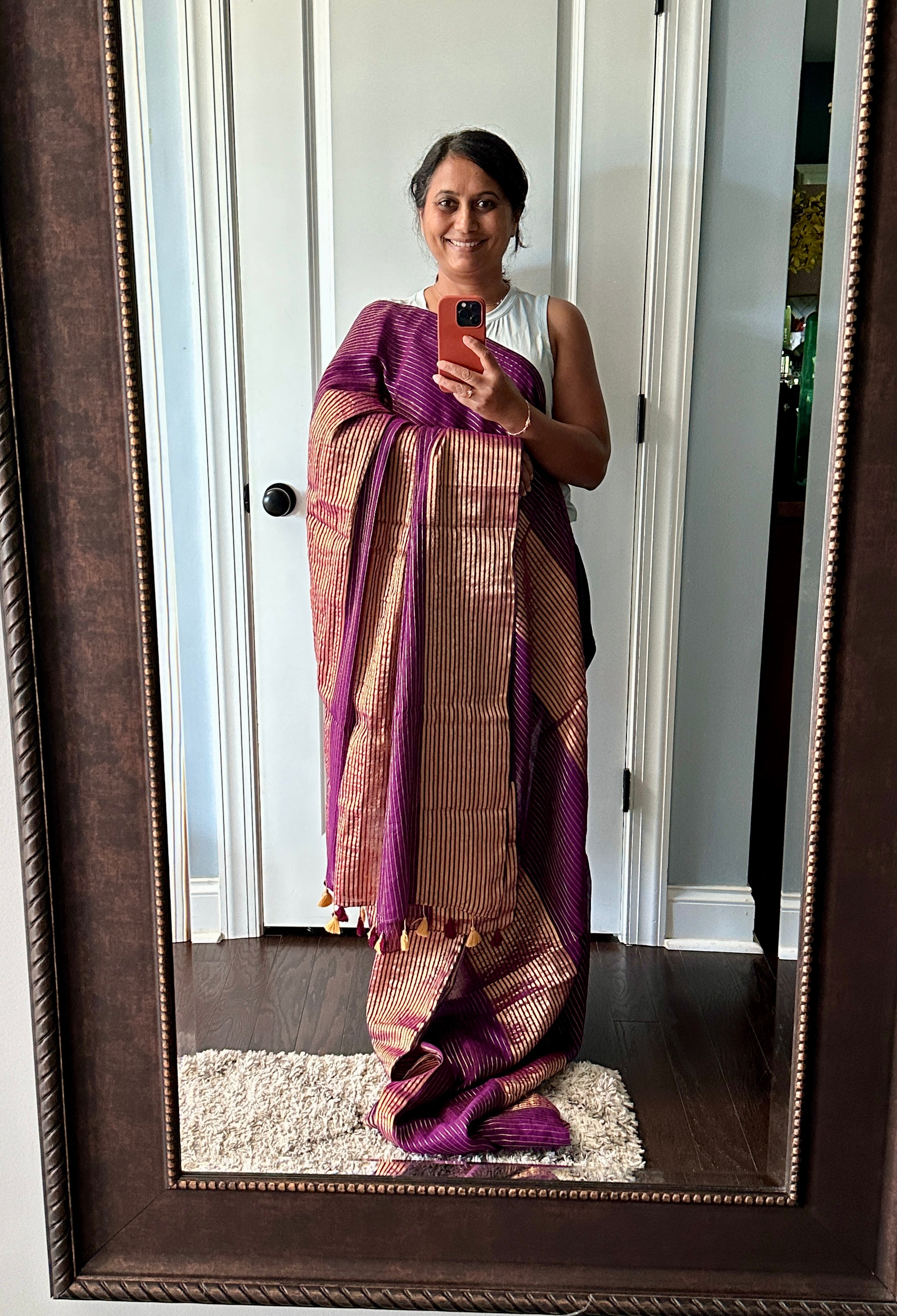 Bengal Cotton Tissue Striped Saree