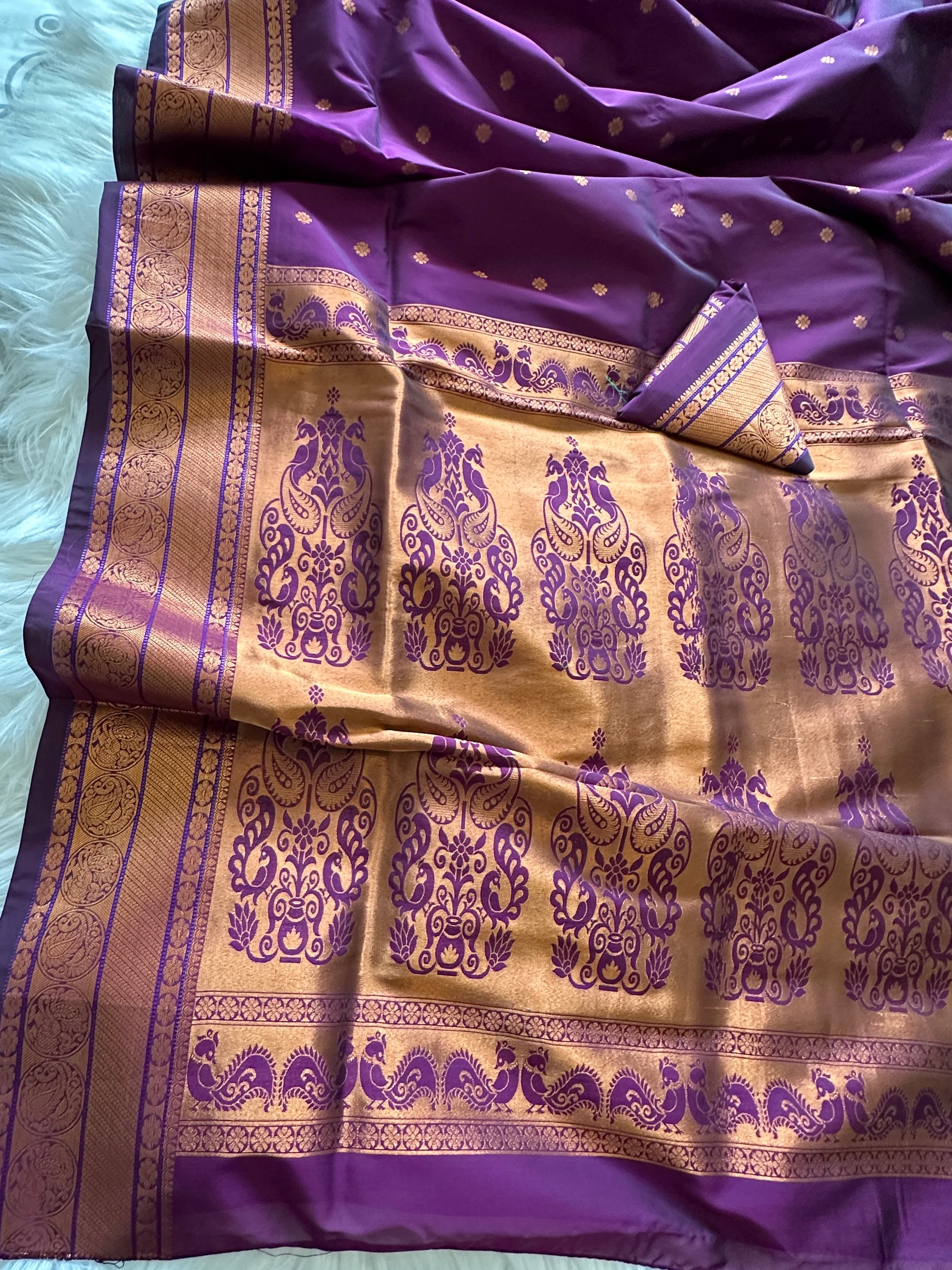 South Silk Saree - Deep Eggplant