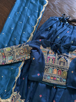 Load image into Gallery viewer, Jharokha Designer Silk Lehenga Skirt Set - Blue
