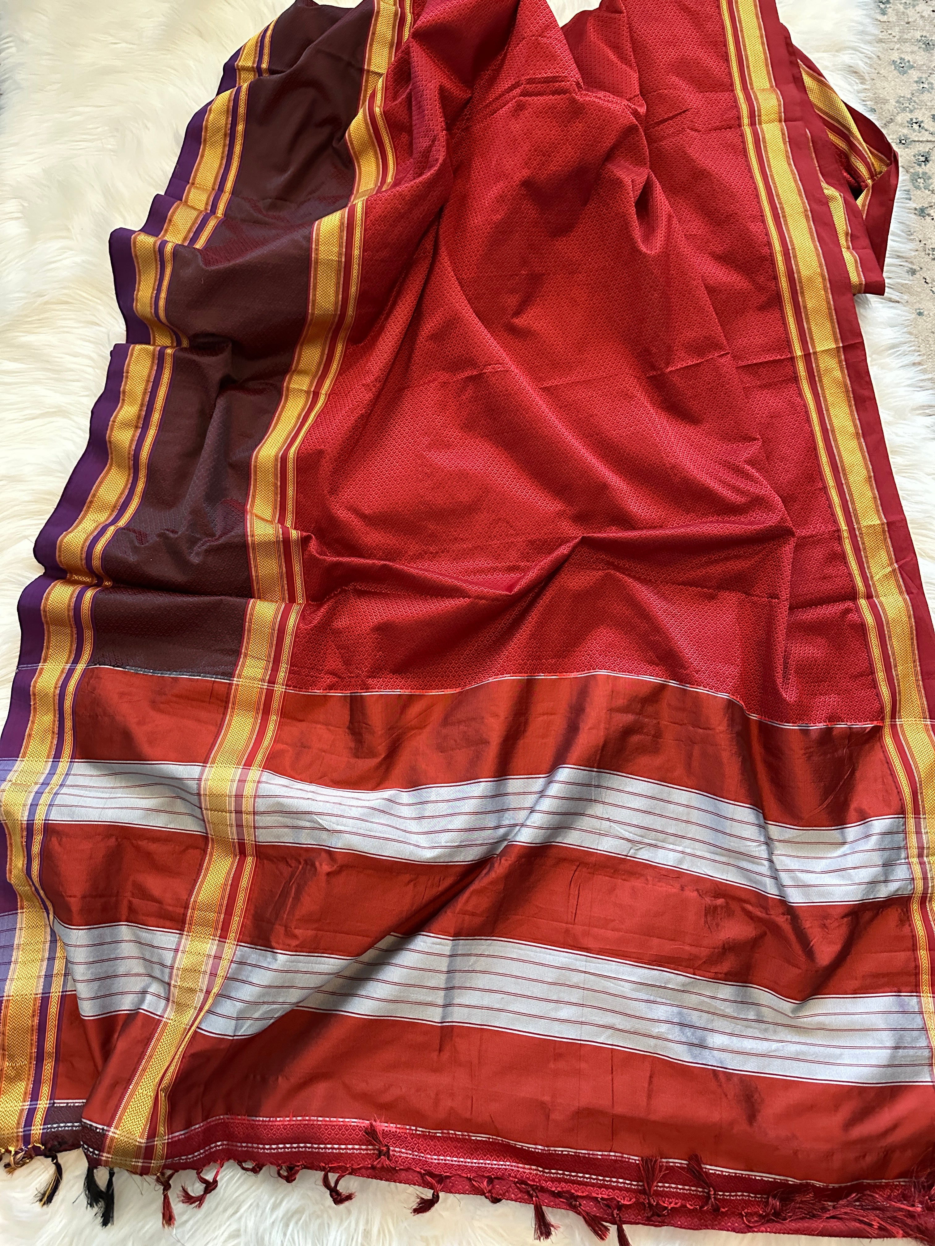 Khun Saree Rust-Purple