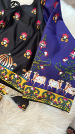 Load image into Gallery viewer, Digital Print Mirrorwork Satin Silk Lehenga Skirt Set 8
