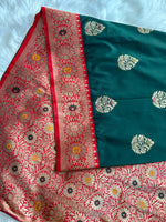 Load image into Gallery viewer, Banarasi Semi Silk Saree - Green
