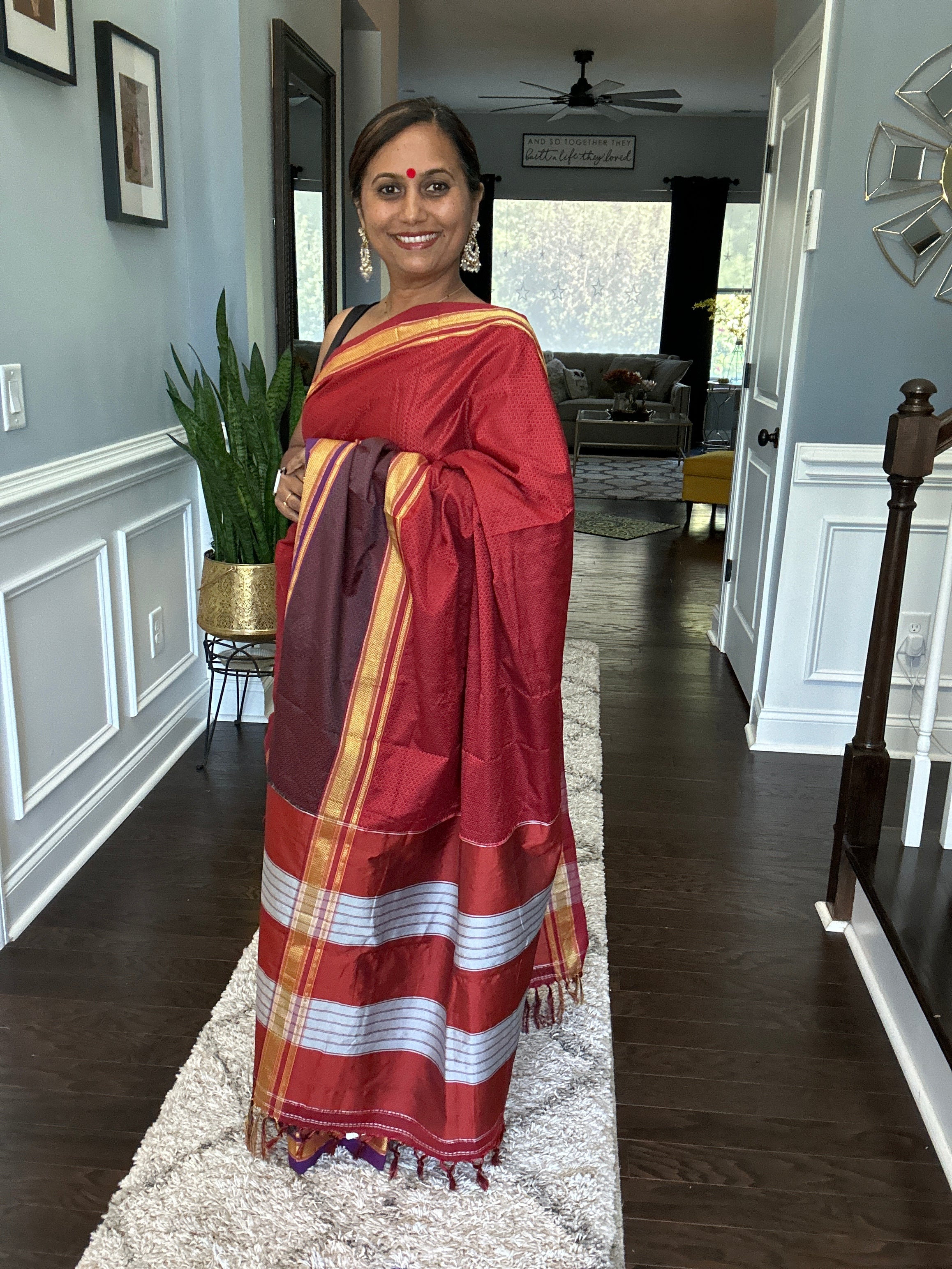 Khun Saree Rust-Purple