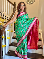 Load image into Gallery viewer, Ikkat Silk Saree - Heritage Handloom Edition
