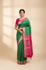 Load image into Gallery viewer, Ikkat Silk Saree - Heritage Handloom Edition
