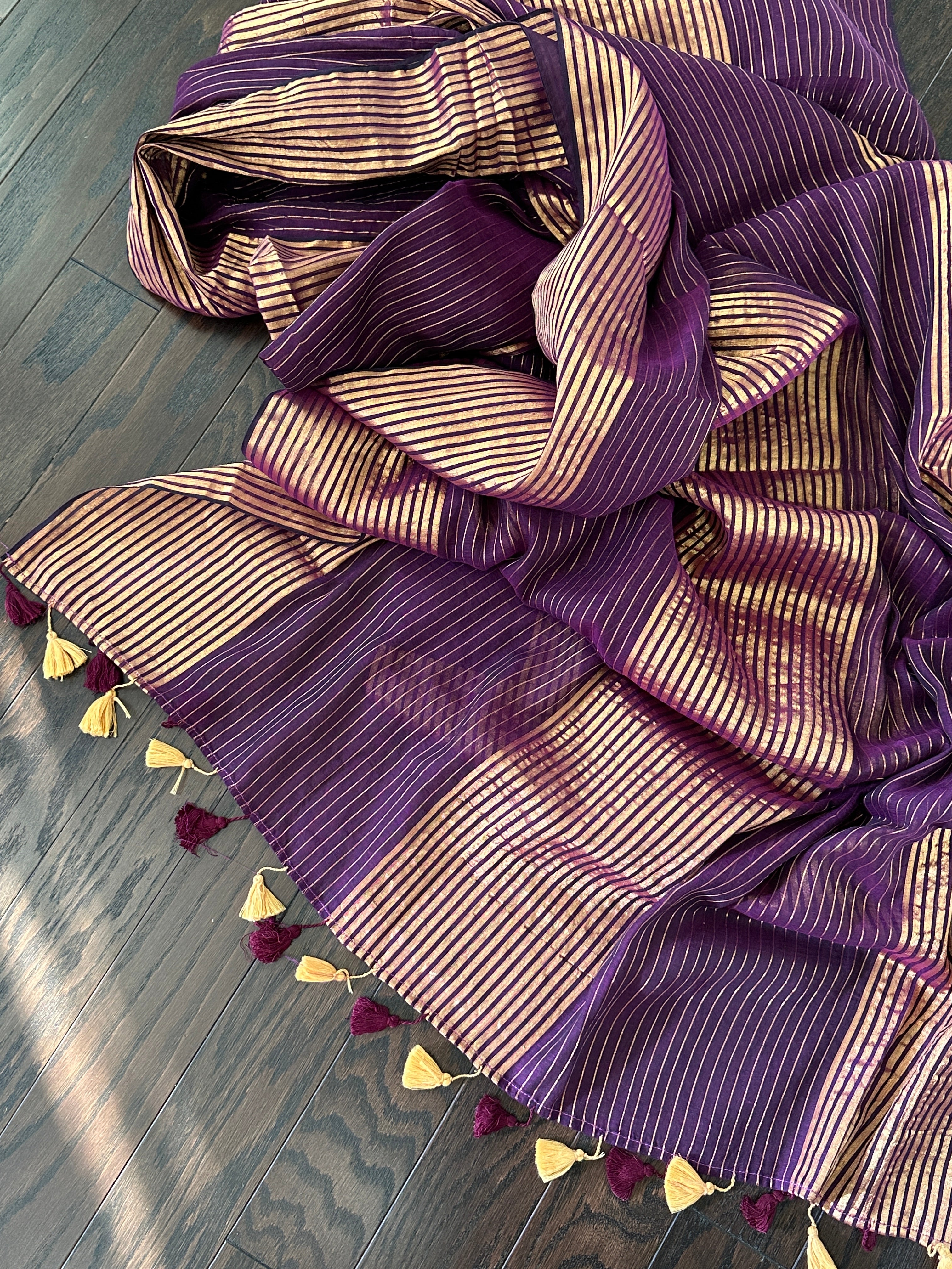 Bengal Cotton Tissue Striped Saree