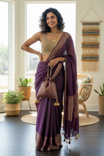 Load image into Gallery viewer, West Bengal Cotton Tissue Striped Saree
