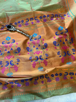 Load image into Gallery viewer, Designer Paithani Saree - Sage Green Dual Tone
