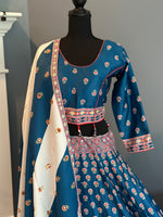 Load image into Gallery viewer, Digital Print Mirrorwork Silk Skirt Set 1
