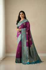 Load image into Gallery viewer, Banarasi Semi Silk Saree - Purple
