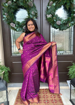 Load image into Gallery viewer, Banglore Silk Saree - Purple
