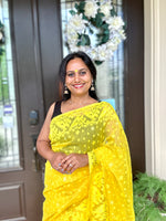 Load image into Gallery viewer, Jamdani Woven Saree - Yellow
