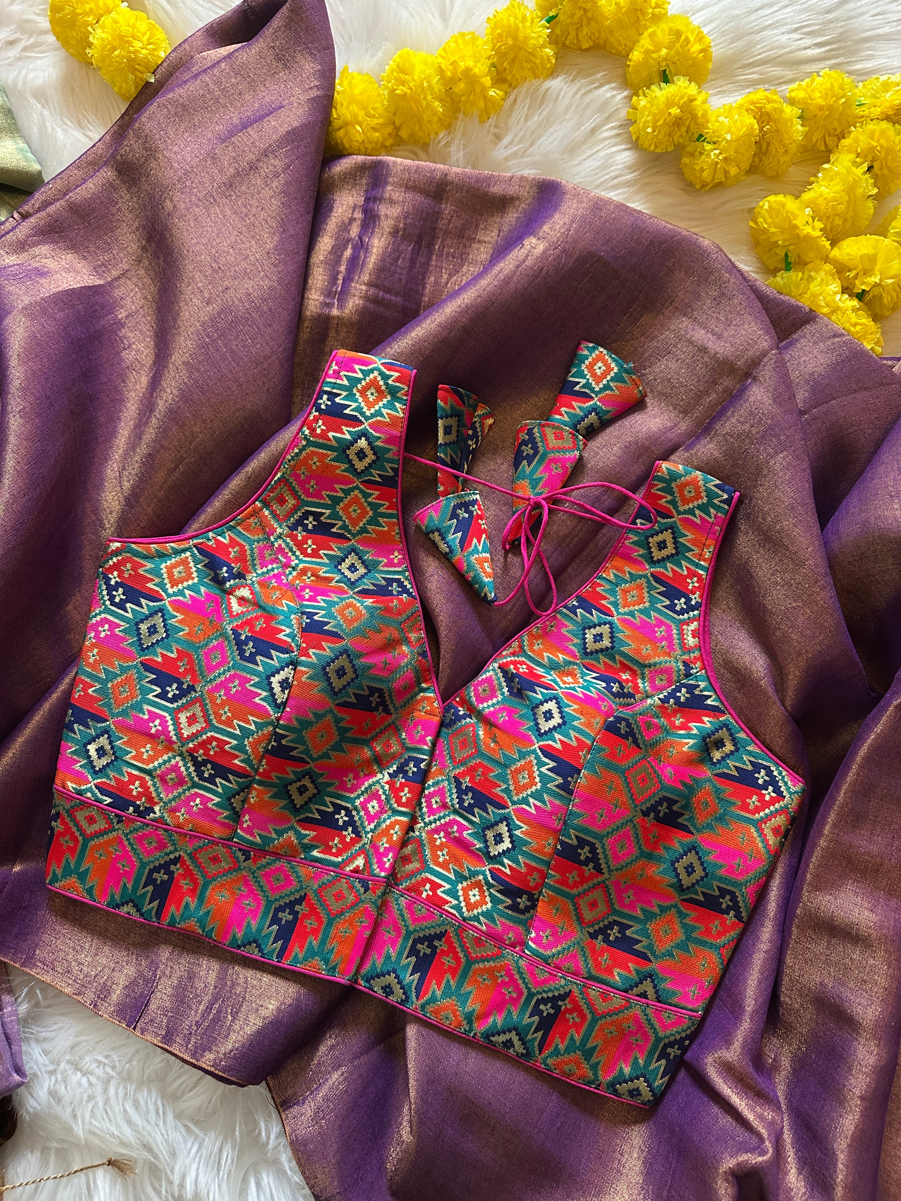 Mul Tissue Saree + FREE Blouse Combo Offer