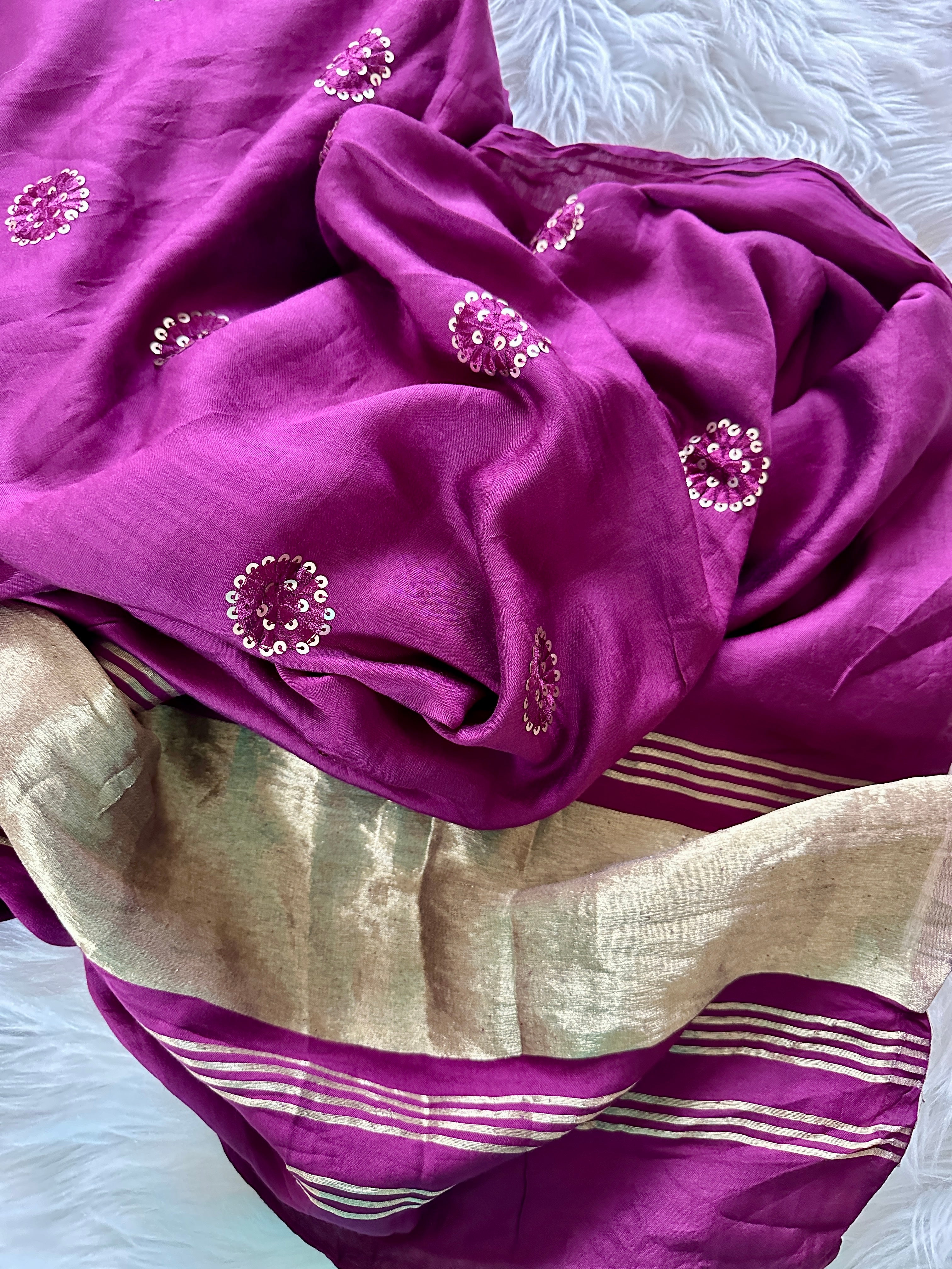 Modal Silk Dupatta - Burgundy