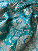 Load image into Gallery viewer, Banarasi Silk Saree - Teal
