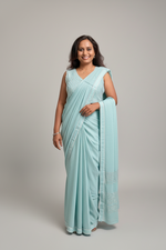 Load image into Gallery viewer, Pre Stitch Designer Cocktail Saree - A
