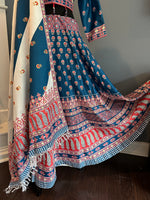 Load image into Gallery viewer, Digital Print Mirrorwork Silk Skirt Set 1
