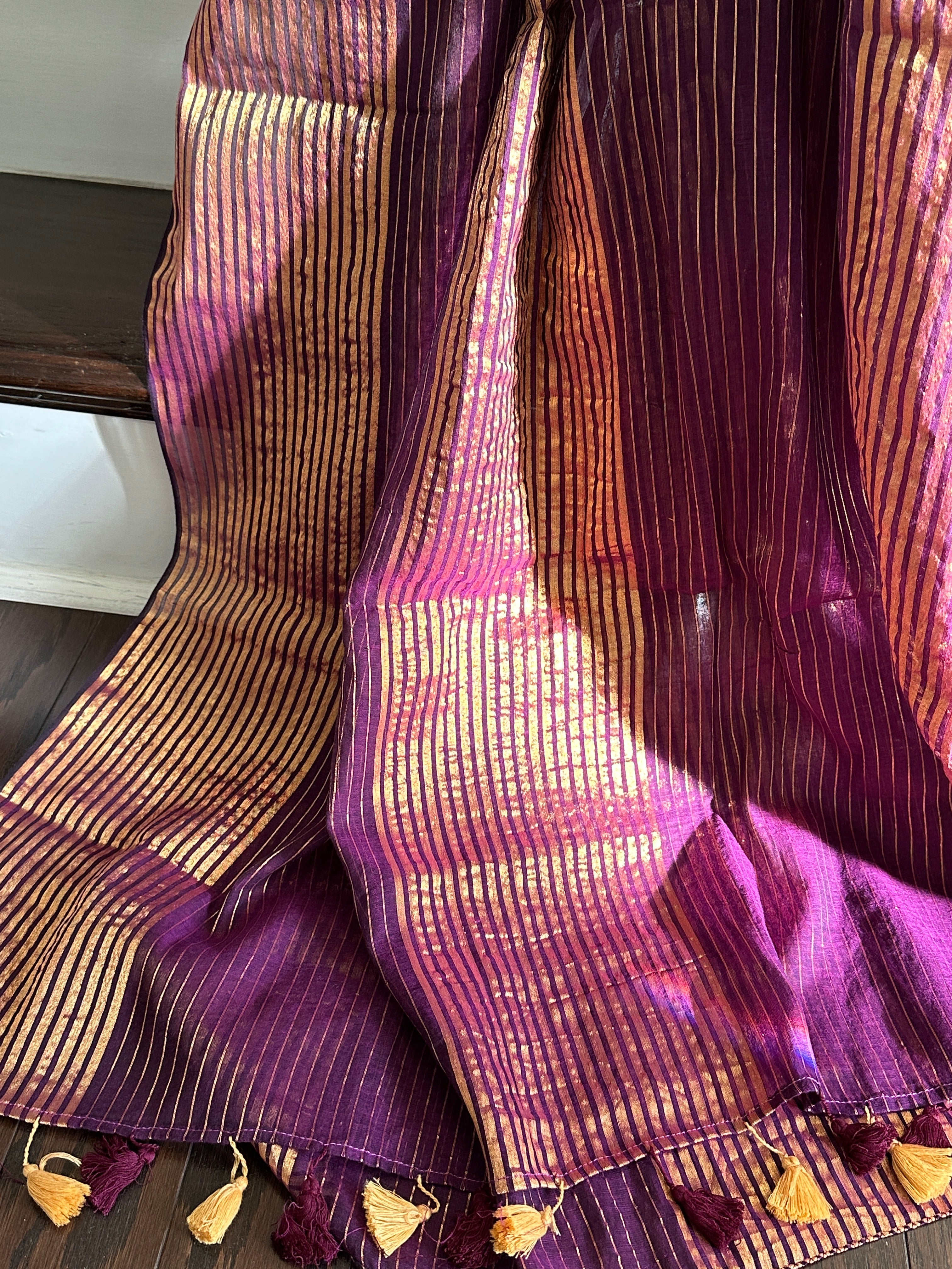 Bengal Cotton Tissue Striped Saree
