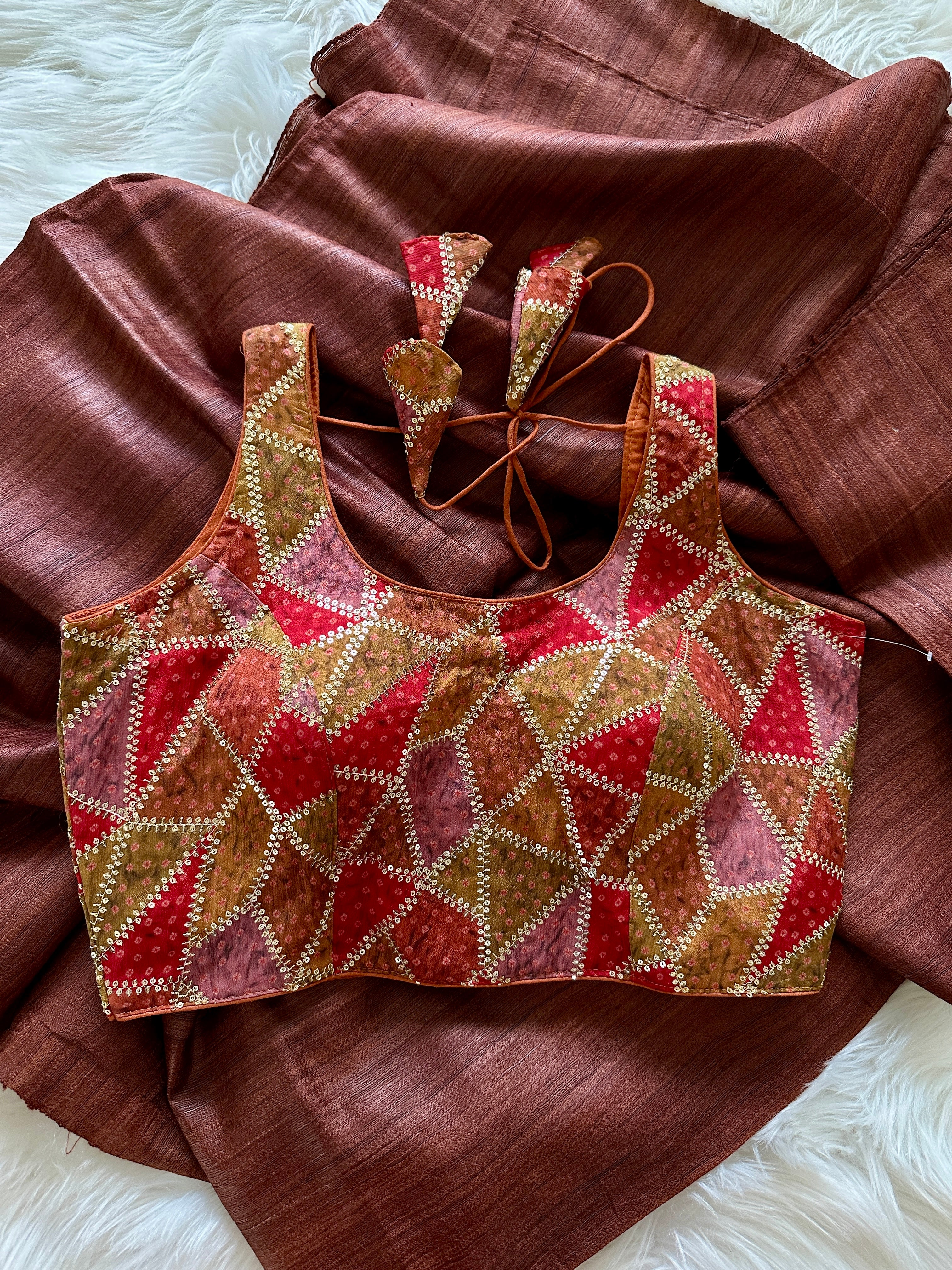 Matka Silk Saree + Designer Blouse Combo Offer