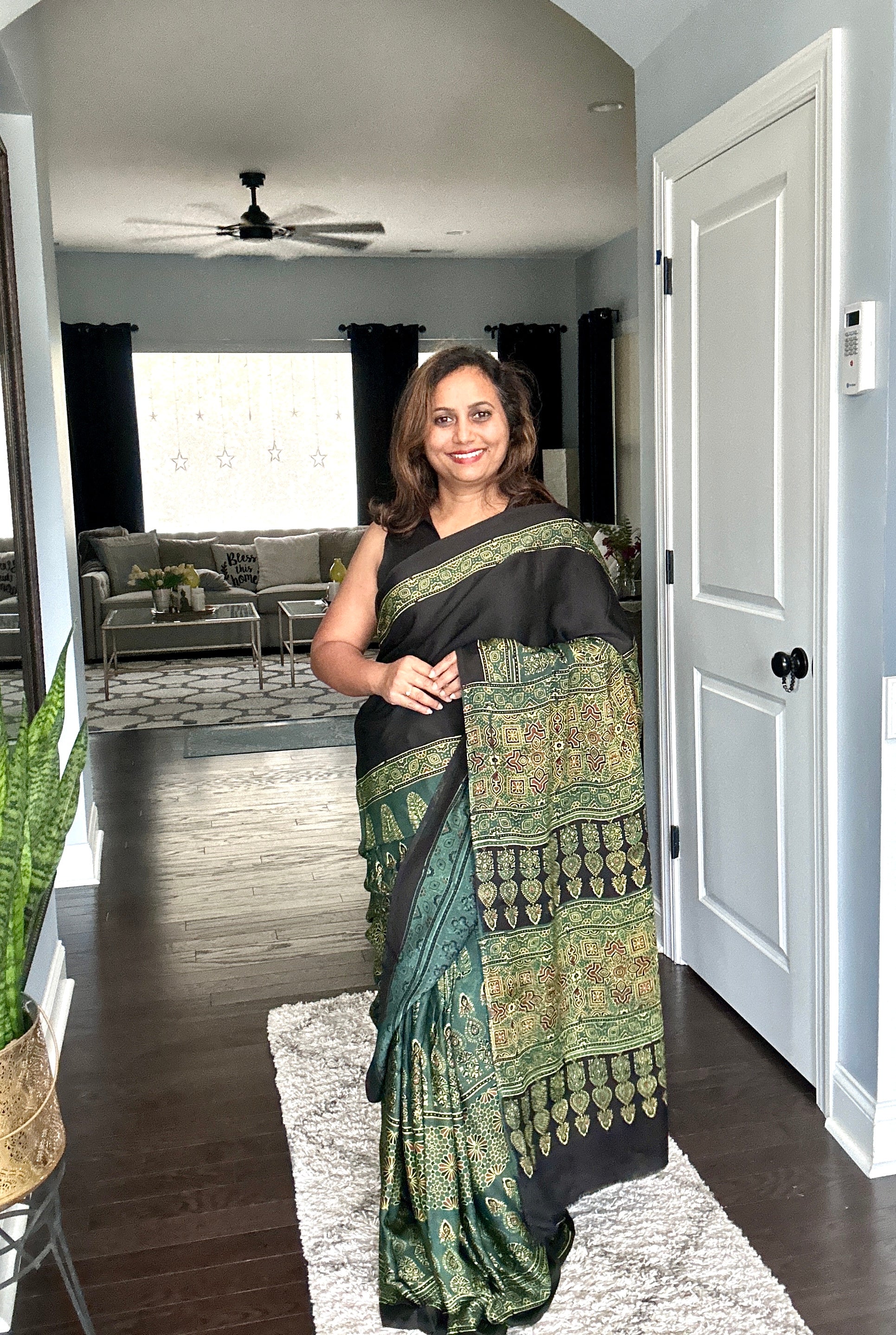 Block Print Ajrakh Modal Silk