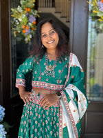 Load image into Gallery viewer, Digital Print Mirrorwork Satin Silk Skirt Set 4
