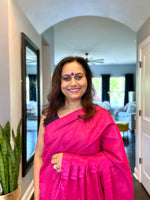 Load image into Gallery viewer, Metallic Tissue Mulmul Saree - Hot Pink
