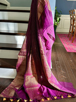 Load image into Gallery viewer, Bengal Cotton Tissue Striped Saree
