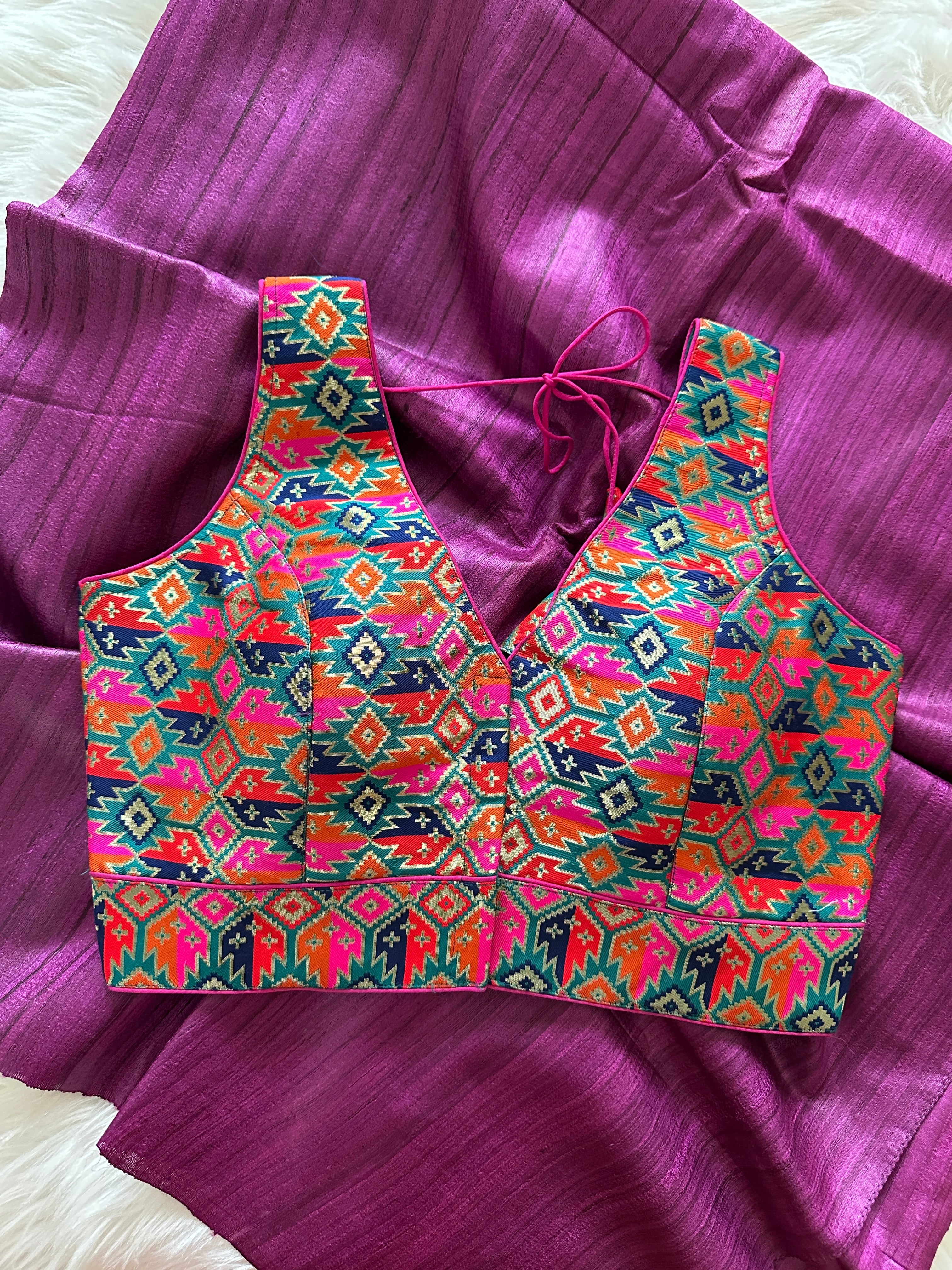 Matka Silk Saree + Designer Blouse Combo Offer