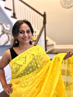 Load image into Gallery viewer, Jamdani Woven Saree - Yellow
