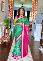 Load image into Gallery viewer, Ikkat Silk Saree - Heritage Handloom Edition
