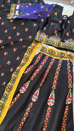 Load image into Gallery viewer, Digital Print Mirrorwork Satin Silk Lehenga Skirt Set 8
