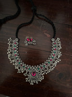 Load image into Gallery viewer, Short Saaz Necklace Antique Silver
