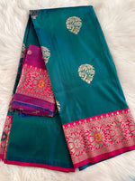 Load image into Gallery viewer, Banarasi Semi Silk Saree - Teal
