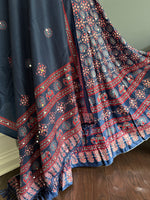 Load image into Gallery viewer, Digital Print Mirrorwork Satin Silk Skirt Set 2
