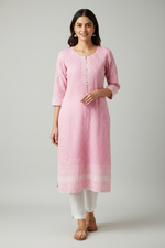 Load image into Gallery viewer, Embroidered Long Chikankari Kurta
