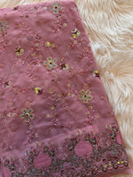 Load image into Gallery viewer, Georgette Sequin Saree - Mauve - Sitara Edition

