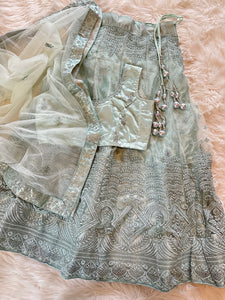 Bollywood Skirt Set - Icy Blue