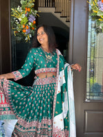 Load image into Gallery viewer, Digital Print Mirrorwork Satin Silk Skirt Set 4
