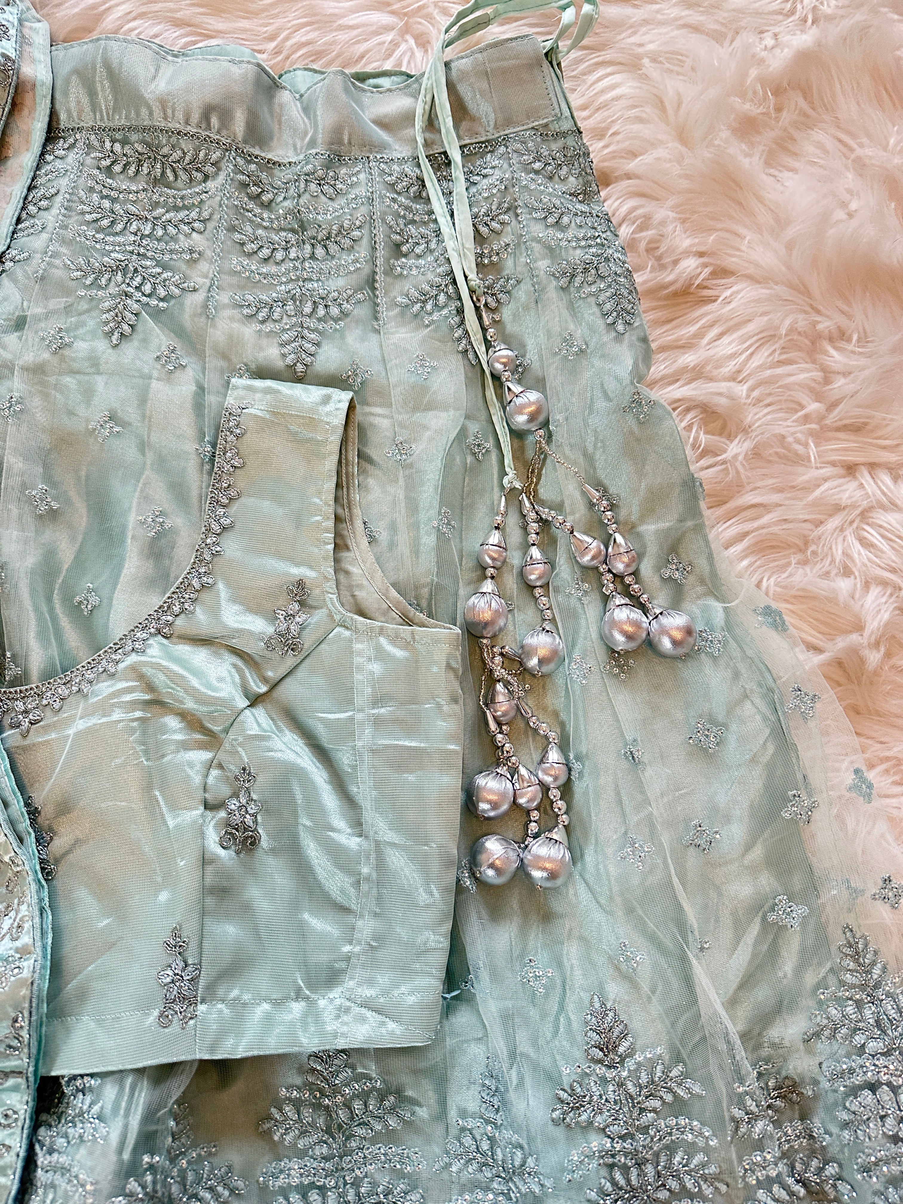 Bollywood Skirt Set - Icy Blue