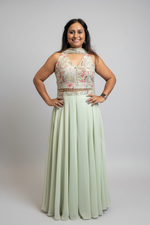 Load image into Gallery viewer, Fusion Festive/Wedding Wear 10 Sharara Crop Top
