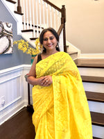 Load image into Gallery viewer, Jamdani Woven Saree - Yellow
