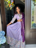 Load image into Gallery viewer, Jharokha Designer Silk Skirt Set
