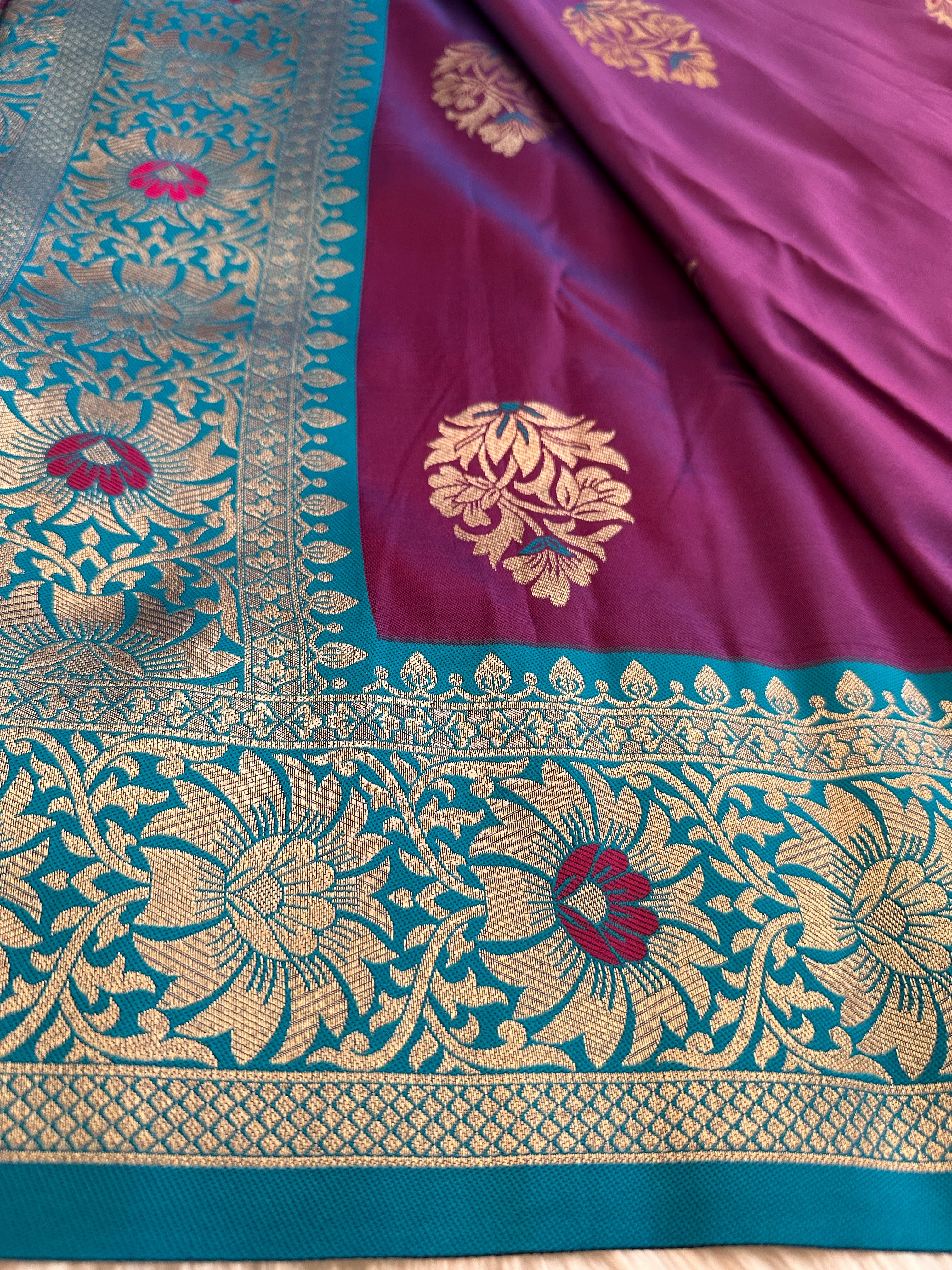 Banarasi Semi Silk Saree - Purple