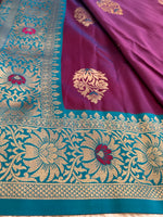 Load image into Gallery viewer, Banarasi Semi Silk Saree - Purple
