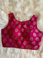Load image into Gallery viewer, Banarasi Silk Blouse - Pink
